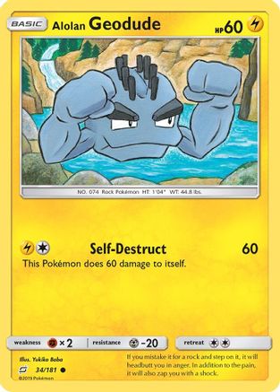 Alolan Geodude (34) (TEU-034) (Reverse Holofoil)