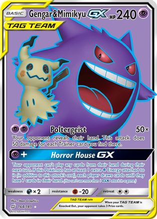 Gengar & Mimikyu GX (Full Art) (TEU-164) (Holofoil)
