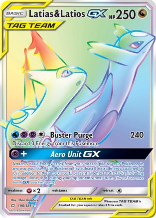 Latias & Latios GX (Secret) (TEU-190) (Holofoil)