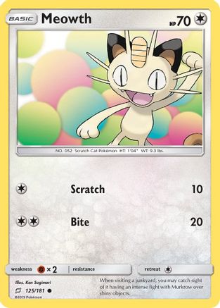 Meowth (TEU-125) (Reverse Holofoil)