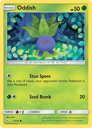 Oddish (5) (UNB-005) (Reverse Holofoil)