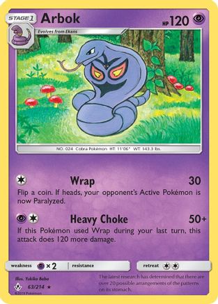 Arbok (UNB-063) (Reverse Holofoil)