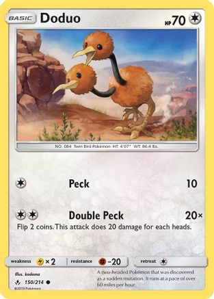 Doduo (UNB-150) (Reverse Holofoil)