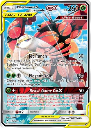 Pheromosa & Buzzwole GX (192) (Alternate Full Art) (UNB-192) (Holofoil)