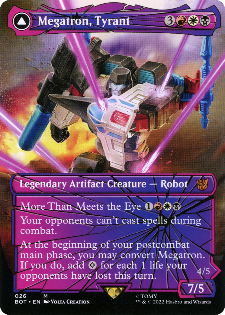 Megatron, Tyrant // Megatron, Destructive Force (BOT-026) (Shattered Glass) (Borderless) (Foil)