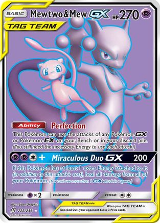 Mewtwo & Mew GX (Full Art) (UNM-222) (Holofoil)