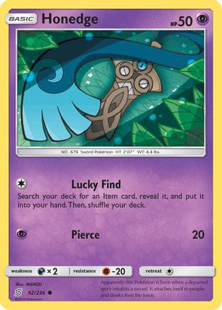 Honedge (92) (UNM-092) (Reverse Holofoil)