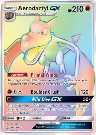 Aerodactyl GX (Secret) (UNM-244) (Holofoil)