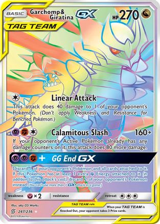 Garchomp & Giratina GX (Secret) (UNM-247) (Holofoil)