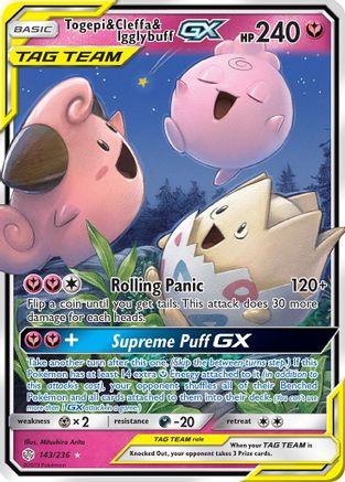 Togepi & Cleffa & Igglybuff GX (CEC-143) (Holofoil)