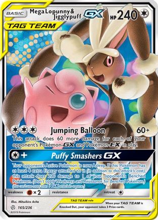 Mega Lopunny & Jigglypuff GX (CEC-165) (Holofoil)