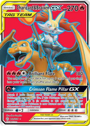 Charizard & Braixen GX (Full Art) (CEC-212) (Holofoil)