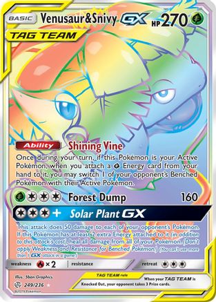 Venusaur & Snivy GX (Secret) (CEC-249) (Holofoil)