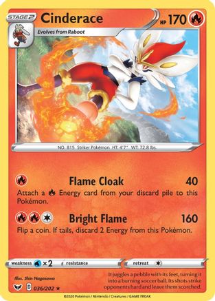 Cinderace (036) (SSH-036) (Reverse Holofoil)