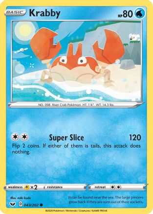 Krabby (043) (SSH-043) (Reverse Holofoil)