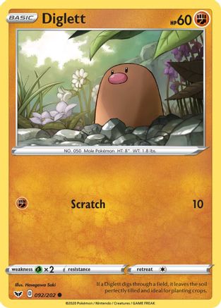 Diglett (SSH-092) (Reverse Holofoil)