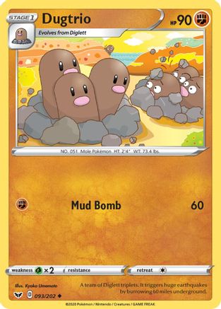 Dugtrio (SSH-093) (Reverse Holofoil)