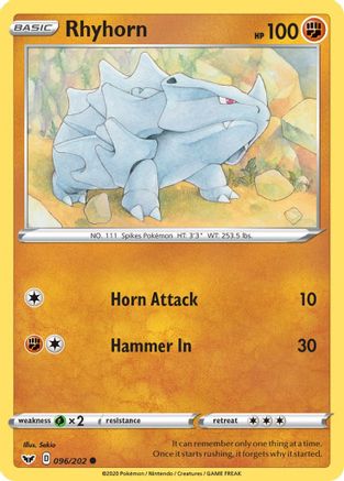 Rhyhorn (096) (SSH-096) (Reverse Holofoil)
