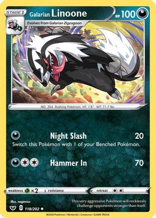 Galarian Linoone (SSH-118) (Reverse Holofoil)