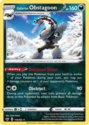 Galarian Obstagoon (SSH-119) (Reverse Holofoil)