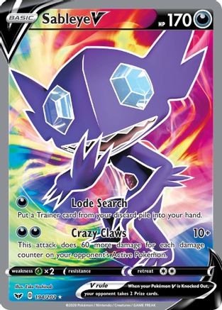 Sableye V (Full Art) (SSH-194) (Holofoil)