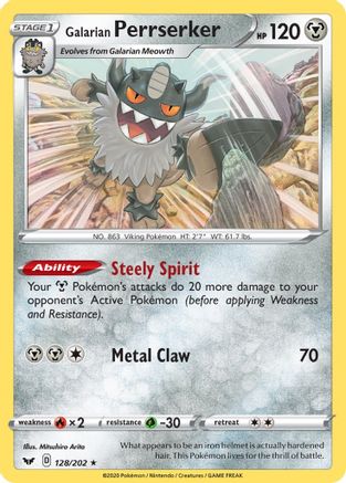 Galarian Perrserker (SSH-128) (Reverse Holofoil)