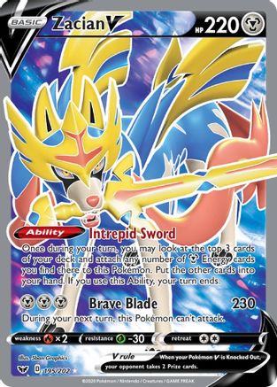 Zacian V (Full Art) (SSH-195) (Holofoil)