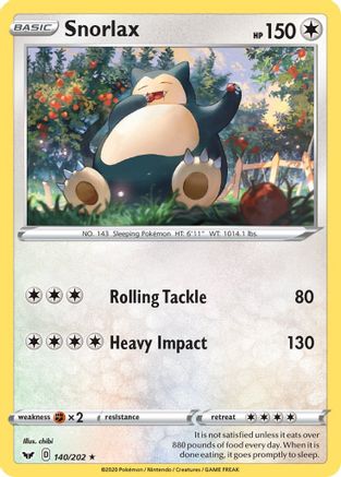 Snorlax (SSH-140) (Reverse Holofoil)