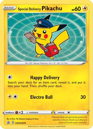 Special Delivery Pikachu (SSP-SWSH074) (Holofoil)