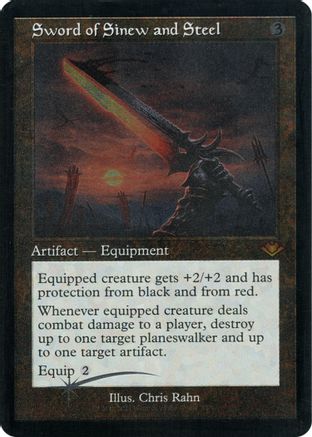Sword of Sinew and Steel (Retro Frame) (H1R-031) (Etched Foil)