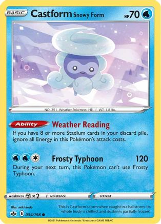 Castform Snowy Form (CRE-034) (Reverse Holofoil)
