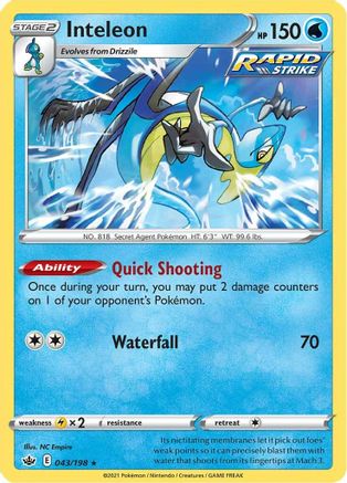 Inteleon (CRE-043) (Reverse Holofoil)