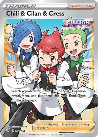 Chili & Cilan & Cress (Full Art) (FST-258) (Holofoil)