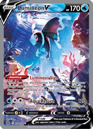 Lumineon V (Alternate Full Art) (BRS-156) (Holofoil)