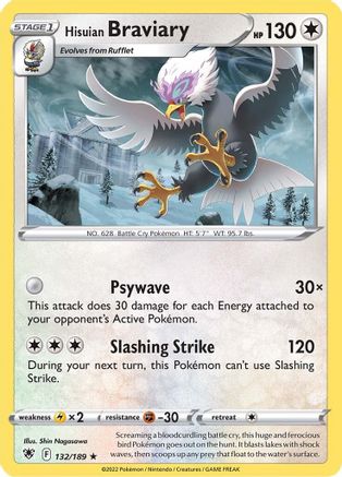 Hisuian Braviary (ASR-132) (Reverse Holofoil)