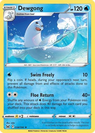 Dewgong (LOR-034) (Reverse Holofoil)