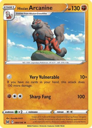 Hisuian Arcanine (LOR-084) (Reverse Holofoil)