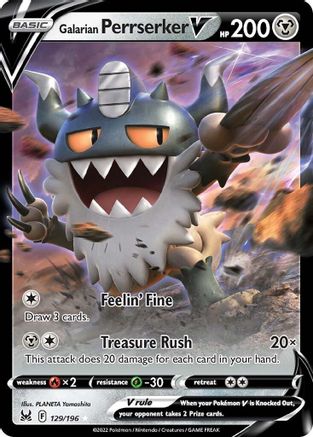 Galarian Perrserker V (LOR-129) (Holofoil)