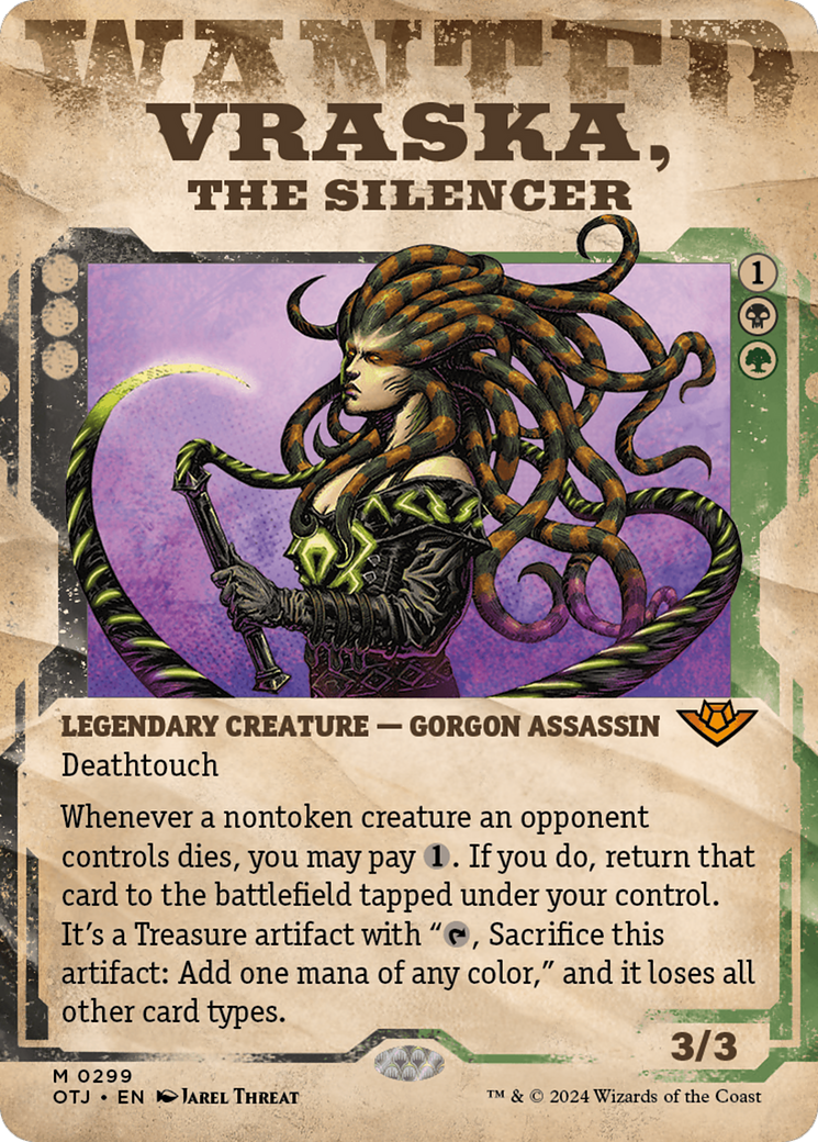 Vraska, the Silencer (OTJ-299) (Showcase) (Borderless)