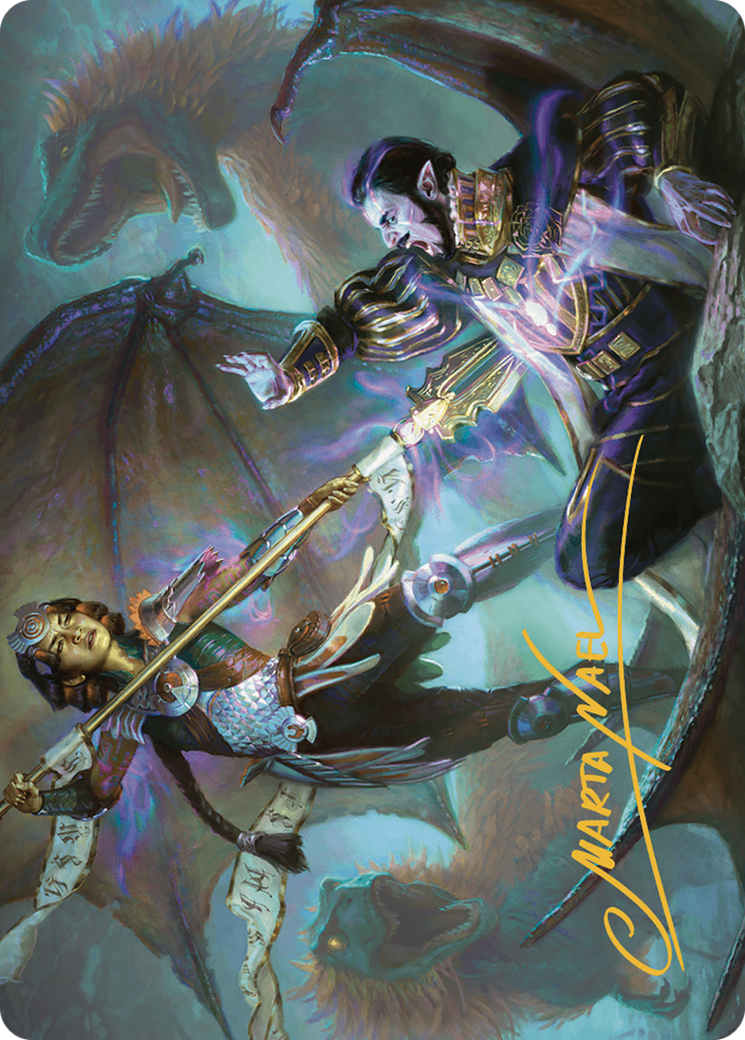 Huatli's Final Strike Art Card (ALCI-028) (Gold-Stamped Signature)