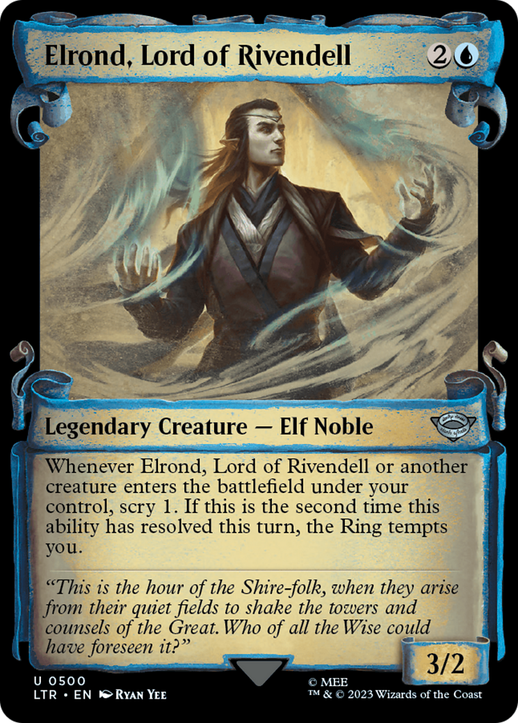 Elrond, Lord of Rivendell (LTR-500) (Showcase) (Scroll) (Foil)