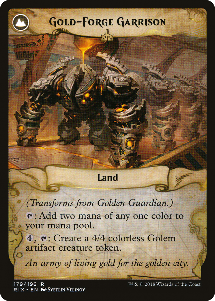 Golden Guardian // Gold-Forge Garrison (RIX-179) (Foil)