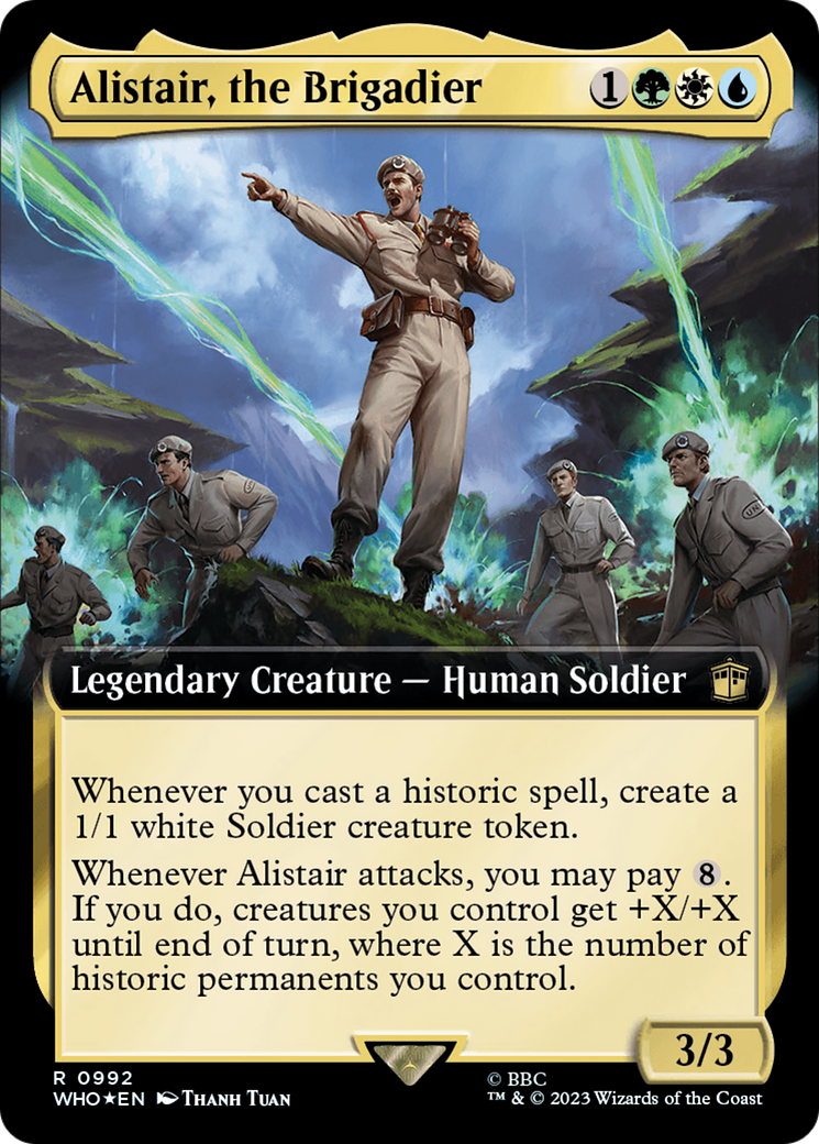 Alistair, the Brigadier (WHO-992) (Extended Art) (Surge Foil)
