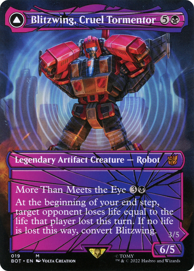 Blitzwing, Cruel Tormentor // Blitzwing, Adaptive Assailant (BOT-019) (Shattered Glass) (Borderless) (Foil)