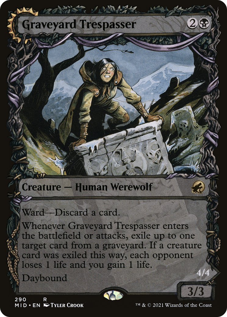 Graveyard Trespasser // Graveyard Glutton (MID-290) (Showcase)