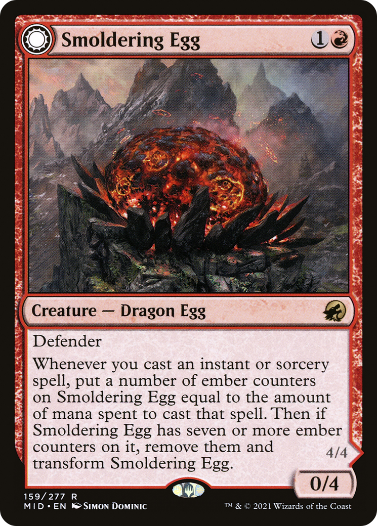 Smoldering Egg // Ashmouth Dragon (MID-159)
