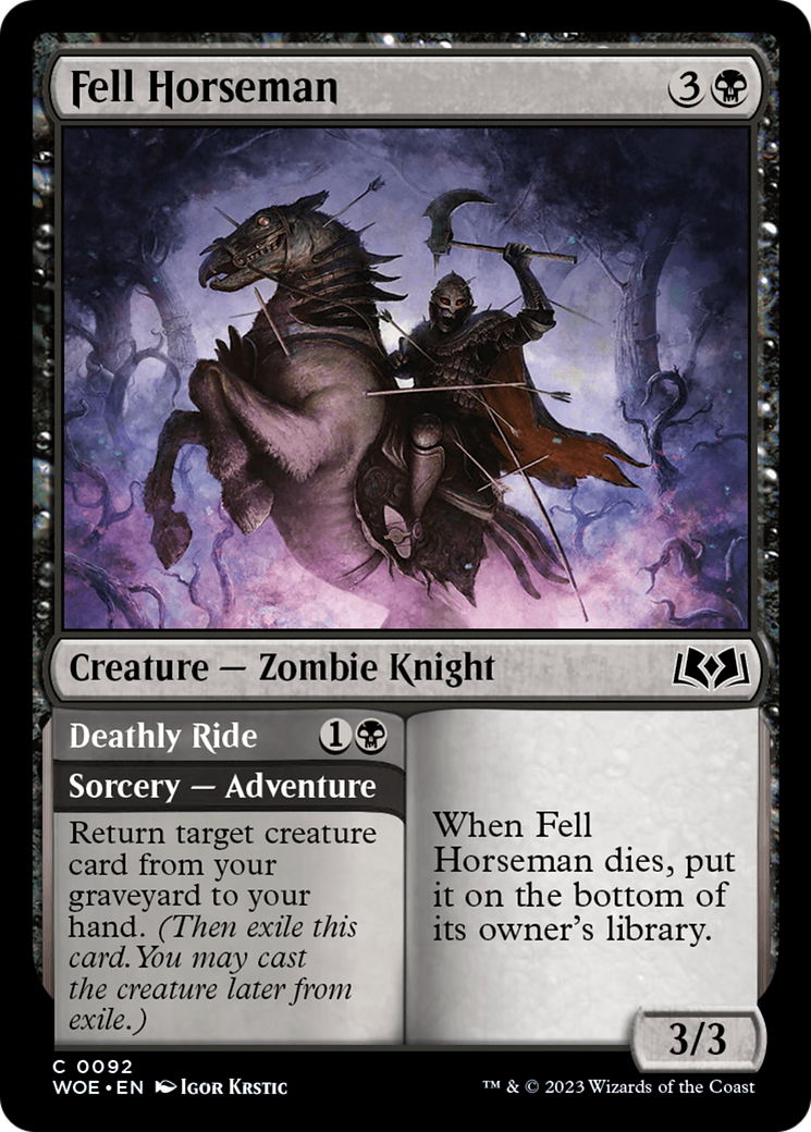Fell Horseman // Deathly Ride (WOE-092) (Foil)