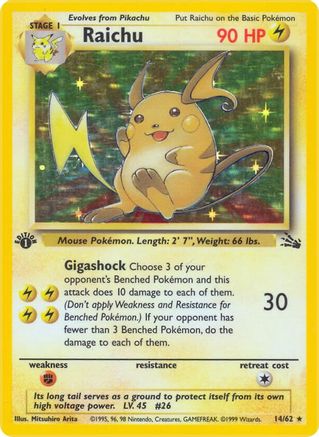 Raichu (14) (FO-014) (Unlimited Holofoil)