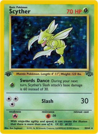 Scyther (10) (JU-010) (1st Edition Holofoil)