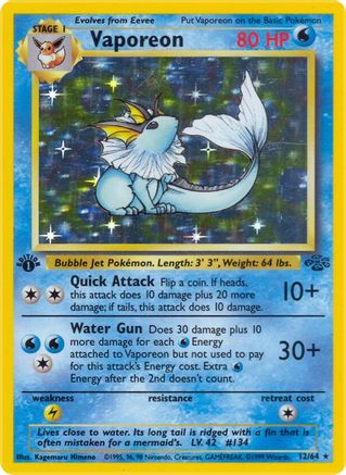 Vaporeon (12) (JU-012) (1st Edition Holofoil)